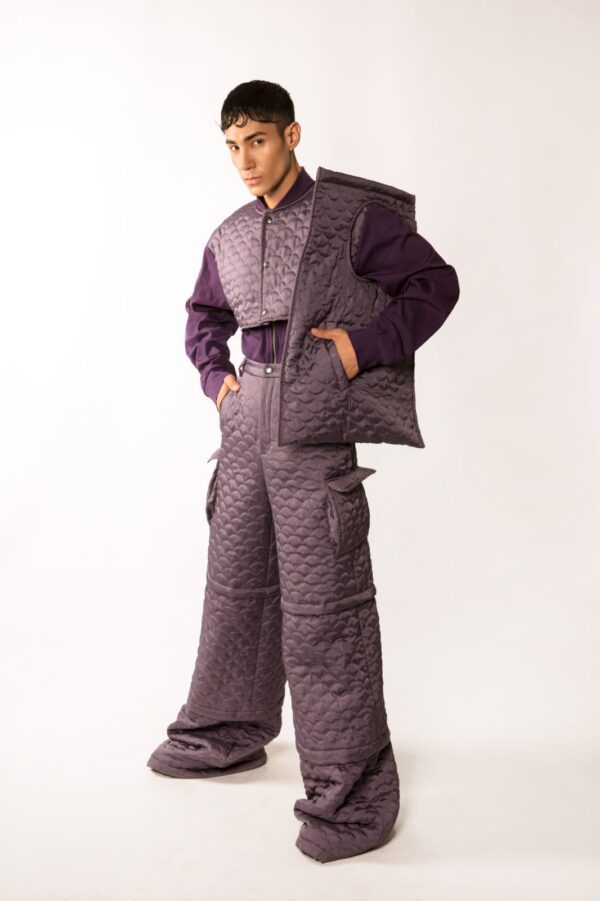 Plush Purple Quilted Bag - Image 3