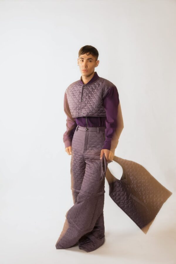Plush Purple Quilted Bag - Image 2